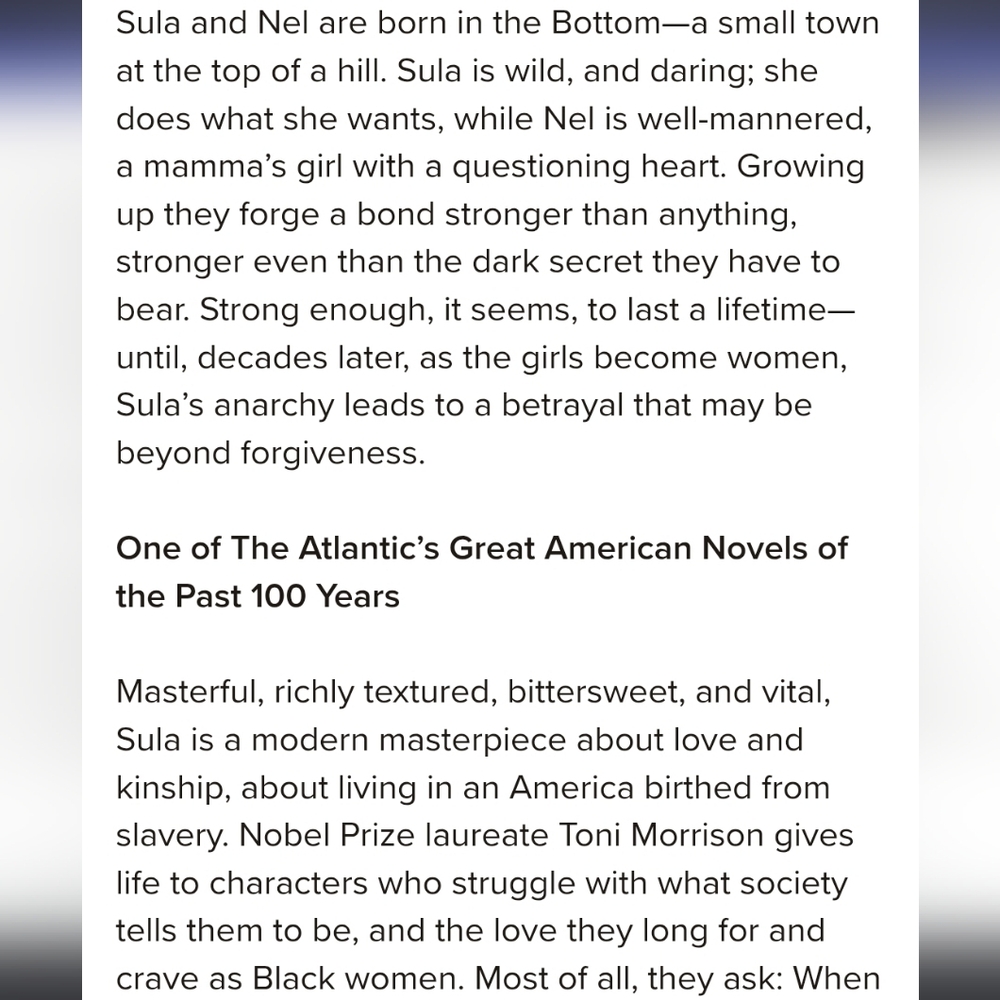Sula by Toni Morrison (Paperback) - Picture 8 of 10